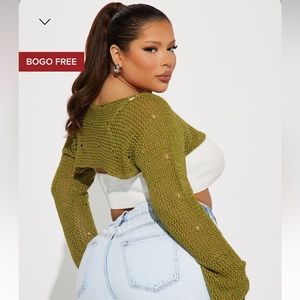 Crochet shrug crop sweater